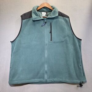 Vintage LL Bean Men's Green Fleece Vest Full Zip Size Large‎ Made in USA